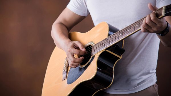 Man playing a guitar