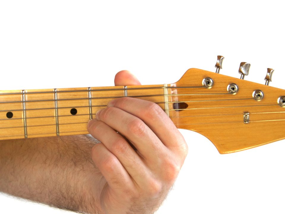 A chord on the electric guitar